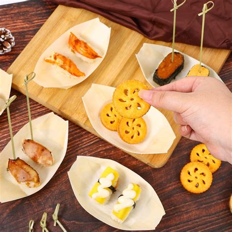 Buy WATHFKCU 5.7 Inch Disposable Bamboo Wooden Sushi Boat Plate Bamboo ...