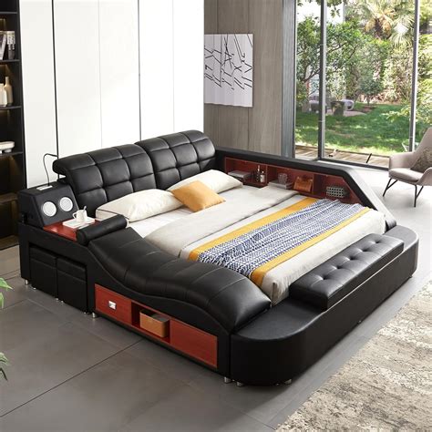 Amazon.com: WAQINBR Multifunctional King Size Bed Frame, Modern Luxury ...