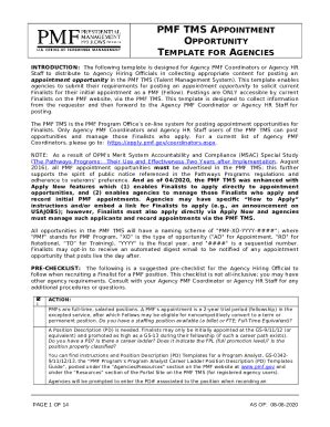 PMF TMS Appointment Opportunity Template for Agencies Doc Template ...