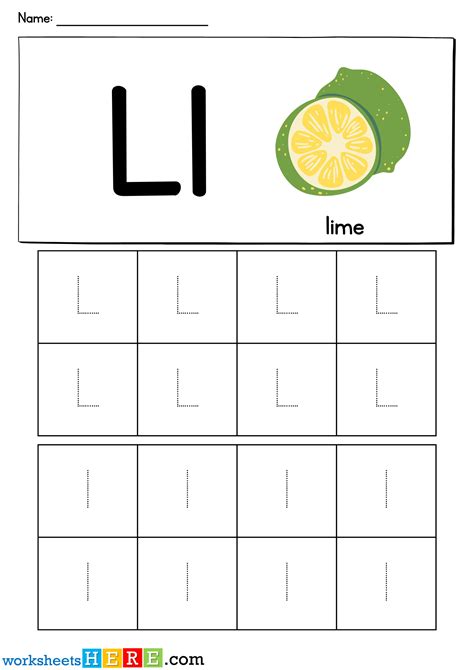 Letter L Tracing Printable PDF Worksheet For Kindergarten Students - WorksheetsHere.com