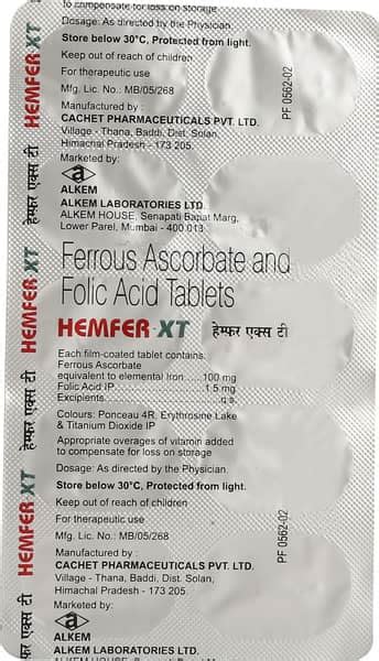 Hemfer XT Tablet: Uses, Side Effects, Price, Dosage & More Info - PharmEasy