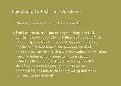 PRINT // Heidelberg Catechism: Question 1 - The Nonconformist