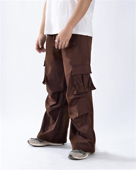 Multi Pocket Men's Straight Leg Cargo Trouser In Chocolate Brown ...