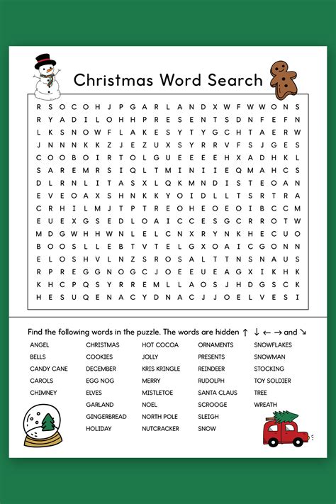 Free Christmas Word Searches Printable