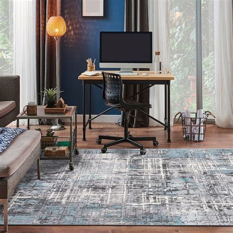 World Rug Gallery 8 X 10 (ft) Blue Indoor Distressed/Overdyed Area Rug ...