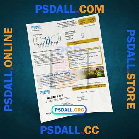 USA Virginia Atmos Energy Bill PSD Template - psdall.org