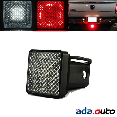 [UNI] RED/WHITE 2" LED Trailer Tow Hitch Cover Light w/ Running/Brake ...