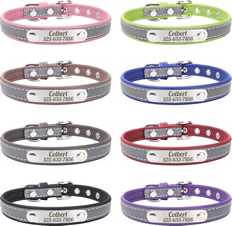 Uiopa Cat Collar Personalised, Reflective Cat Collar with Name Tag ...