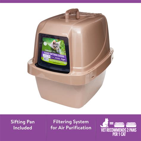 Buy Vibrant Life Sand Sifting Oasis Cat Litter Box, Beige Online at ...