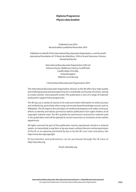 💯 IB Physics Data Booklet 2025 | Ingel Soong – Delivers Results