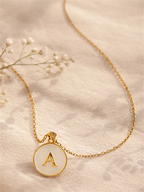 Demifine 18K Gold Plated Stainless steel Minimal A Pendant Necklace ...