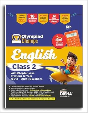 Buy Disha Olympiad Champs English Class 2 with Chapter-wise Previous 12 ...