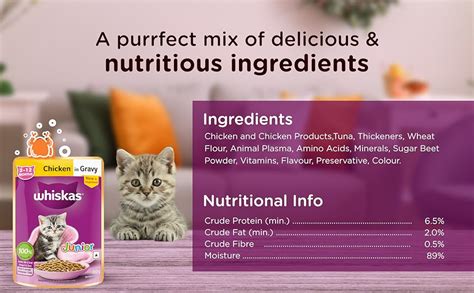Buy Whiskas Junior Kitten (2-12 Months) Wet Cat Food, Chicken in Gravy ...