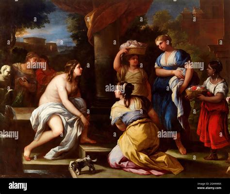 Luca Giordano - bathsheba at her bath 01 Stock Photo - Alamy