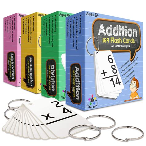 Star Right Math Flash Cards Set Of 4 Addition Subtraction | Desertcart ...