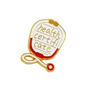 Health certificate Hospital Doctors Nurses Memorandum Brooches Syringe ...