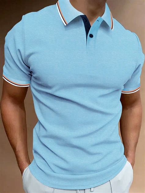 Manfinity Homme Men Solid Color Simple Daily Polo Shirt | SHEIN USA