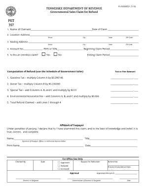 Fillable Online Specialized Equipment Claim for Refund PET 354 Fax ...