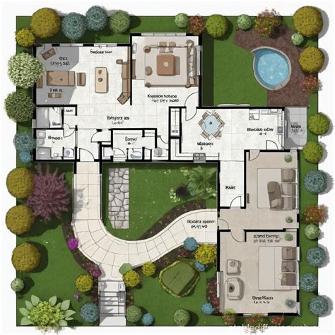 Garden Landscape Floor Plan Design | Stable Diffusion Online