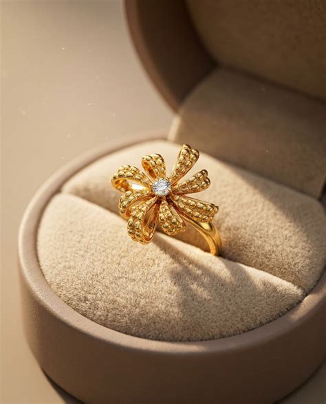 Golden Bloom Bow Adjustable Ring