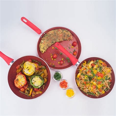 Buy Wonderchef Royal Velvet Induction Base Aluminium Cookware Set, 5 ...