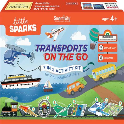 Arjoos | Transports On The Go Activity Kit | 7 in 1 Fun Activities Toy ...
