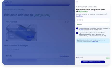 Free cancellation insurance add-on service on flight tickets | IndiGo