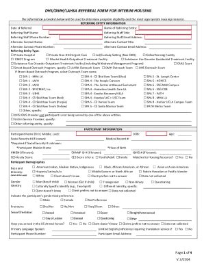 CA DHS/DMH/LAHSA Referral Form For Interim Housing - County Of Los ...