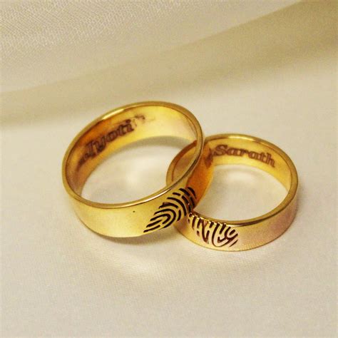 Buy Finger Print Couple Ring in Kerala, India | Chungath Jewellery ...