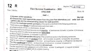 12th English First Revision Test Question Paper 2026 Erode Dt | Kalvi ...