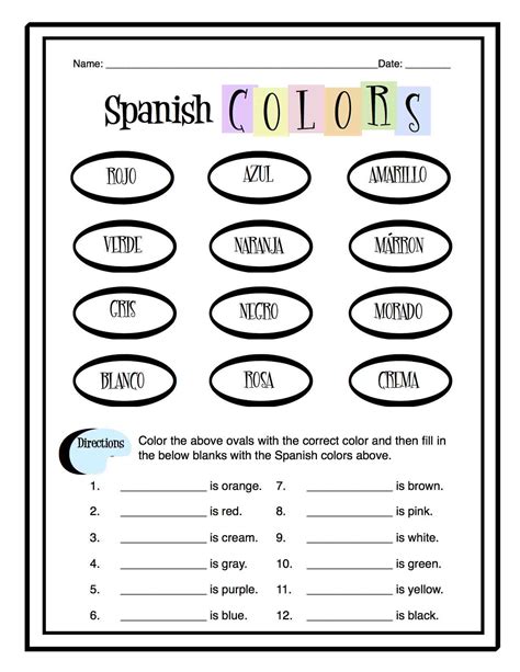 Spanish Colors Worksheet Packet | Made By Teachers