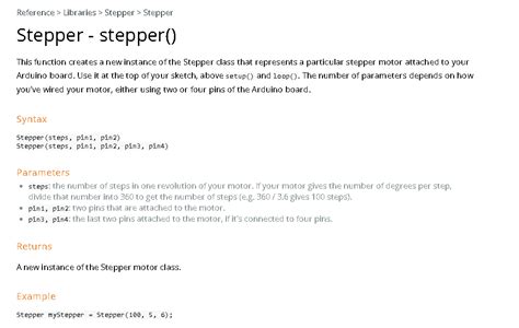 Image result for Arduino Stepper Library Pins
