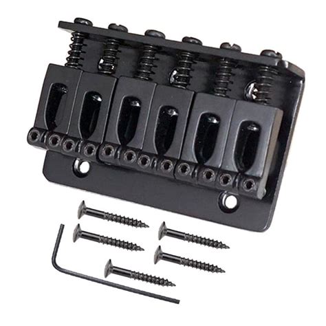 A Set Top Load Concave Saddle 6 String Bridge for Electric Guitar Black ...