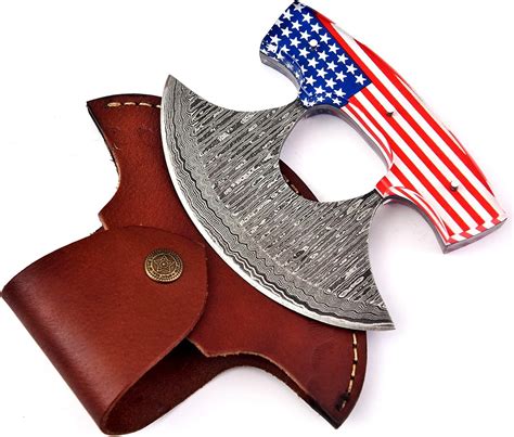 Amazon.com: Handmade Damascus Steel Ulu Knife - Alaskan Damascus Ulu ...