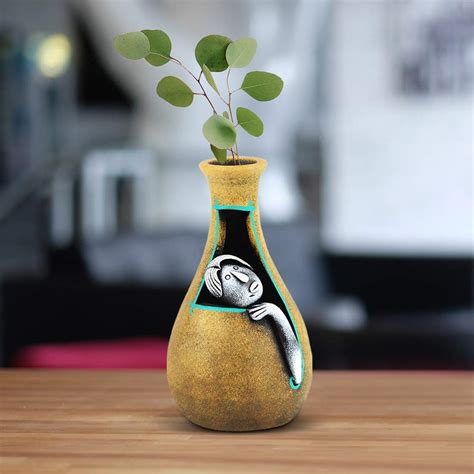 Buy ONVAY Terracotta Babla For Home Decoration (10 x 10 x 20 cm, Yellow ...