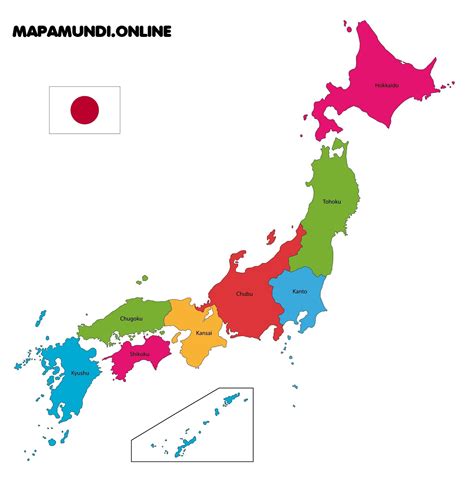 ⊛ Mapa de Japón ·🥇 Político & Físico Calidad HD Para Imprimir 2026