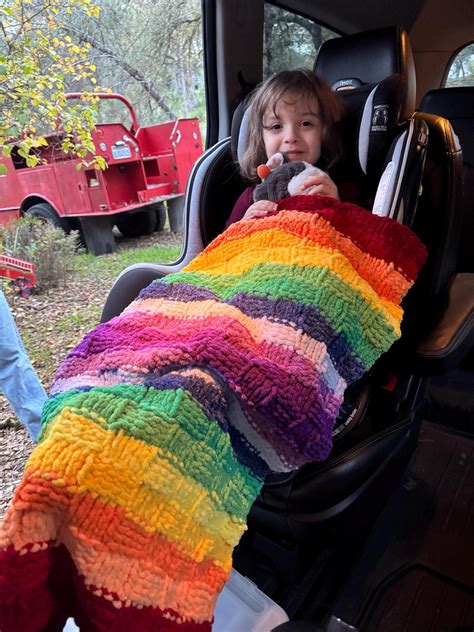 New Uniquely Sized Double Rainbow Baby Blanket for Strollers and Car ...
