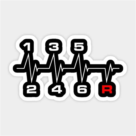 6 Speeds Gear Shift Manual Transmission Heartbeat Sticker