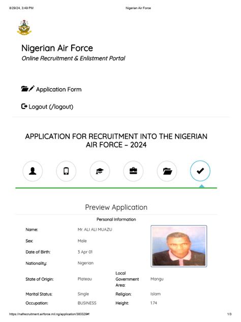 Nigerian Air Force Portal 的图像结果