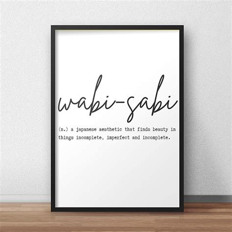 Buy Wabi-Sabi Definition, Inspirational Poster, Japanese Word Print ...