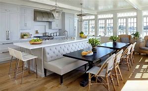 Image result for Kitchen with Dining Table in Middle