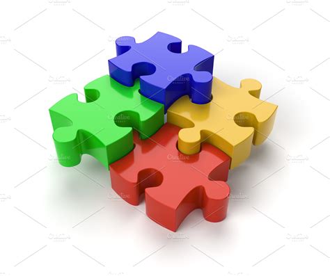 Four Jigsaw Puzzle Pieces | High-Quality Stock Photos ~ Creative Market