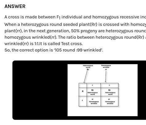 Round seed trait (R) is dominant over wrinkled (r) seed trait in Pea ...