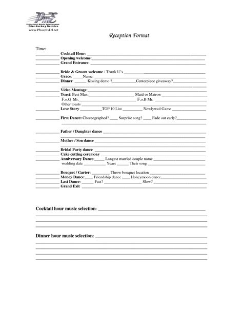 Dj Wedding Planner Template