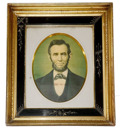 ABRAHAM LINCOLN COLOR LITHOGRAPH - IN PERIOD FRAME — Horse Soldier