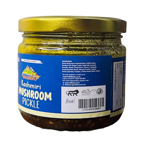 Dilbaro Kashmiri Mushroom Pickle | 100% Fresh Mushrooms | Authentic ...