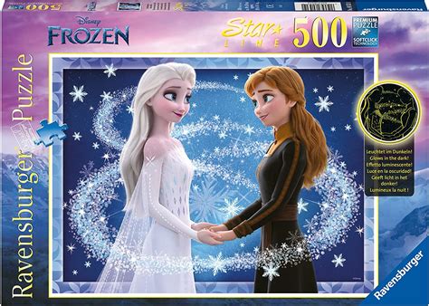 Ravensburger Disney Frozen Anna and Elsa (Glows in the dark) 500 Piece ...