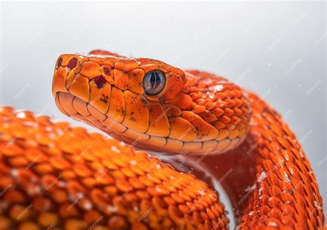 Premium AI Image | A close up of a red and yellow snake