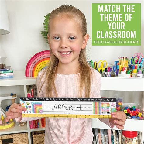 Hadley Designs 25 Colorful Teacher Name Plate for Desk Classroom ...