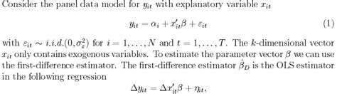 Formula for First Difference Model in R 的图像结果